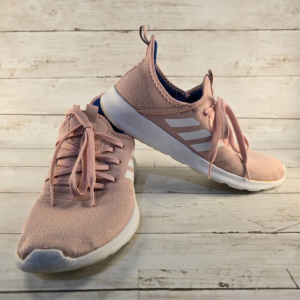 Adidas Cloudfoam‎ Pure Pink White Blue Running Shoes EG3844 Womens 10